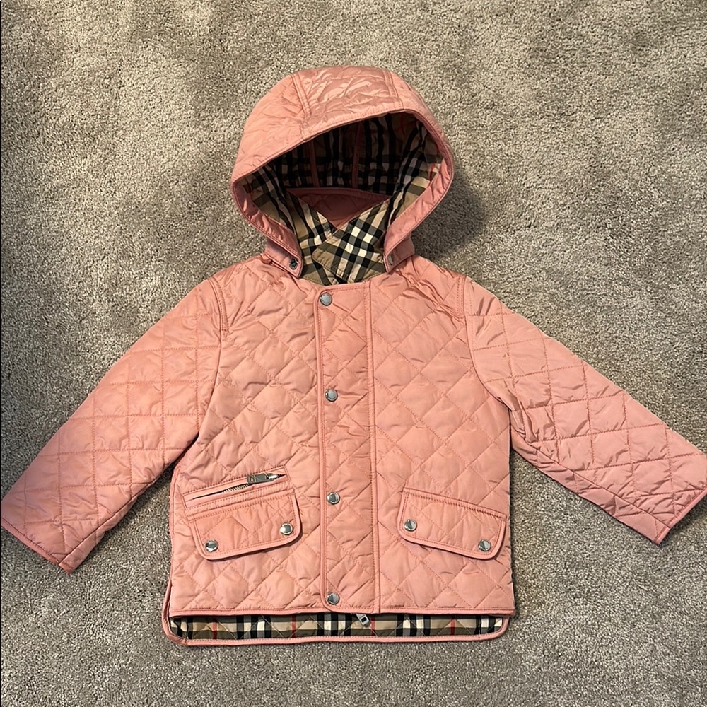 Burberry Toddler Pink Quilted Jacket, 2Y